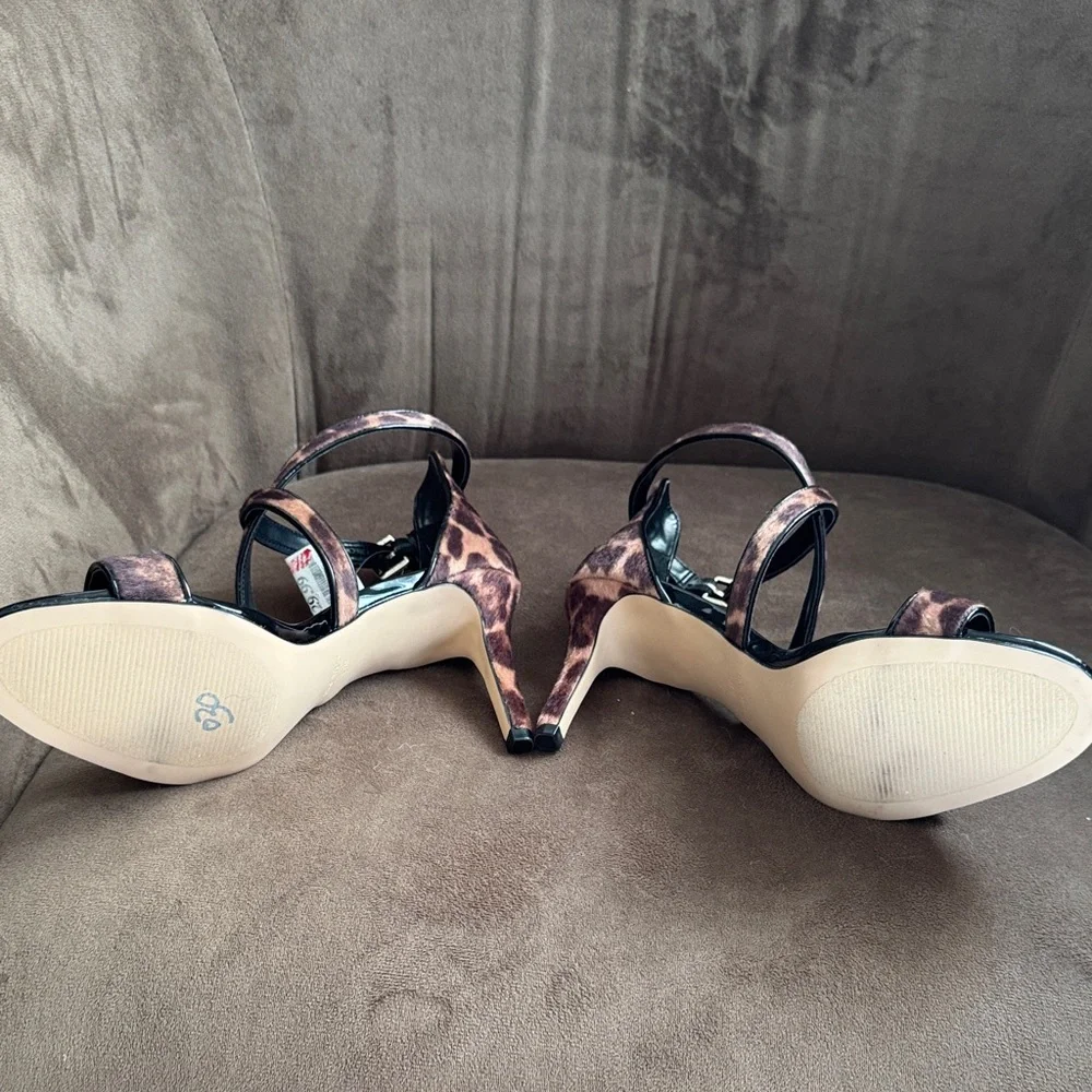 Nine West Leopard Print Strappy Heels - Picture 4 of 6